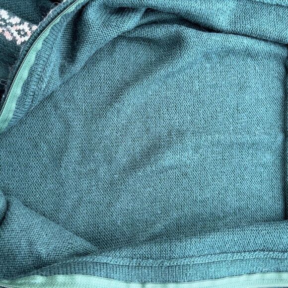 The Alpaca Connection Handmade Alpaca Teal Sweater Sz S - Picture 11 of 11